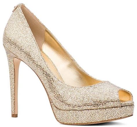 MICHAEL Michael Kors Women's Erika Glitter Platform Peep Toe 